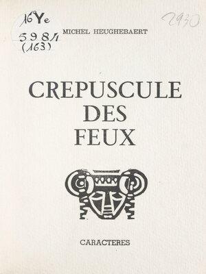 cover image of Crépuscule des feux